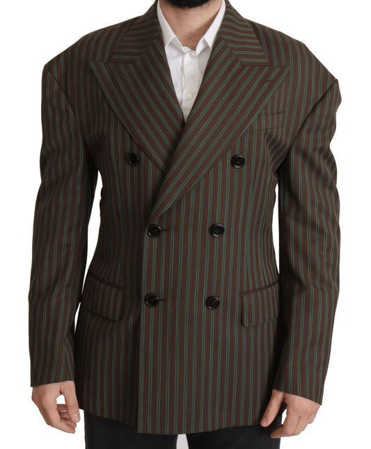 Dolce &amp; Gabbana Multicolor Stripes Double Breasted Blazer