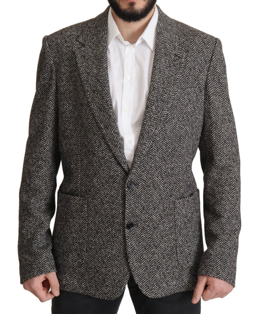 Dolce &amp; Gabbana Gray Cotton Single Breasted Fantasy Blazer