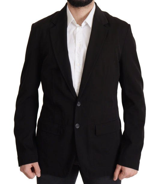 Dolce &amp; Gabbana Black Wool Single Breasted Coat Blazer