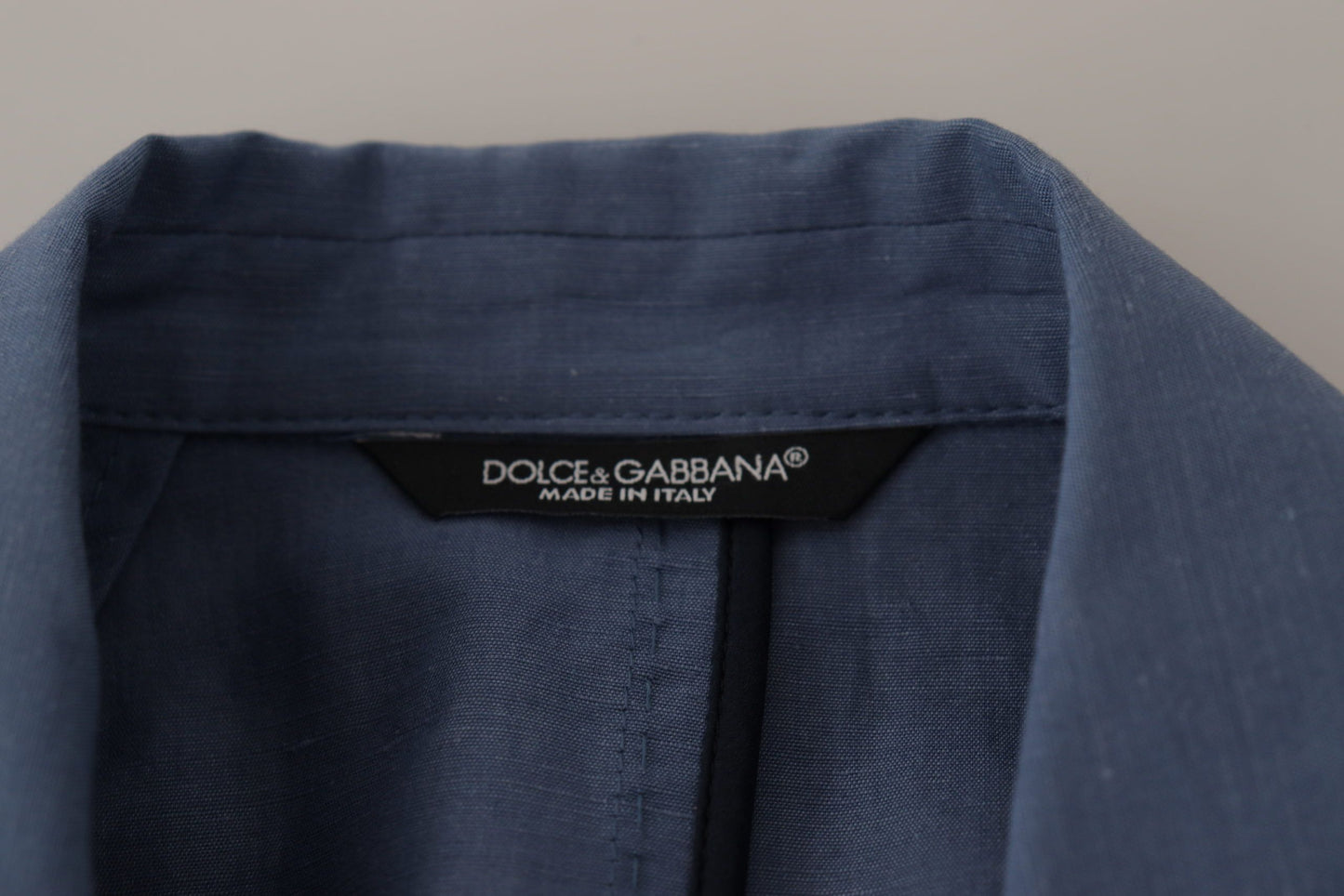 Dolce &amp; Gabbana Blue Single Breasted Logo Blazer Jacket