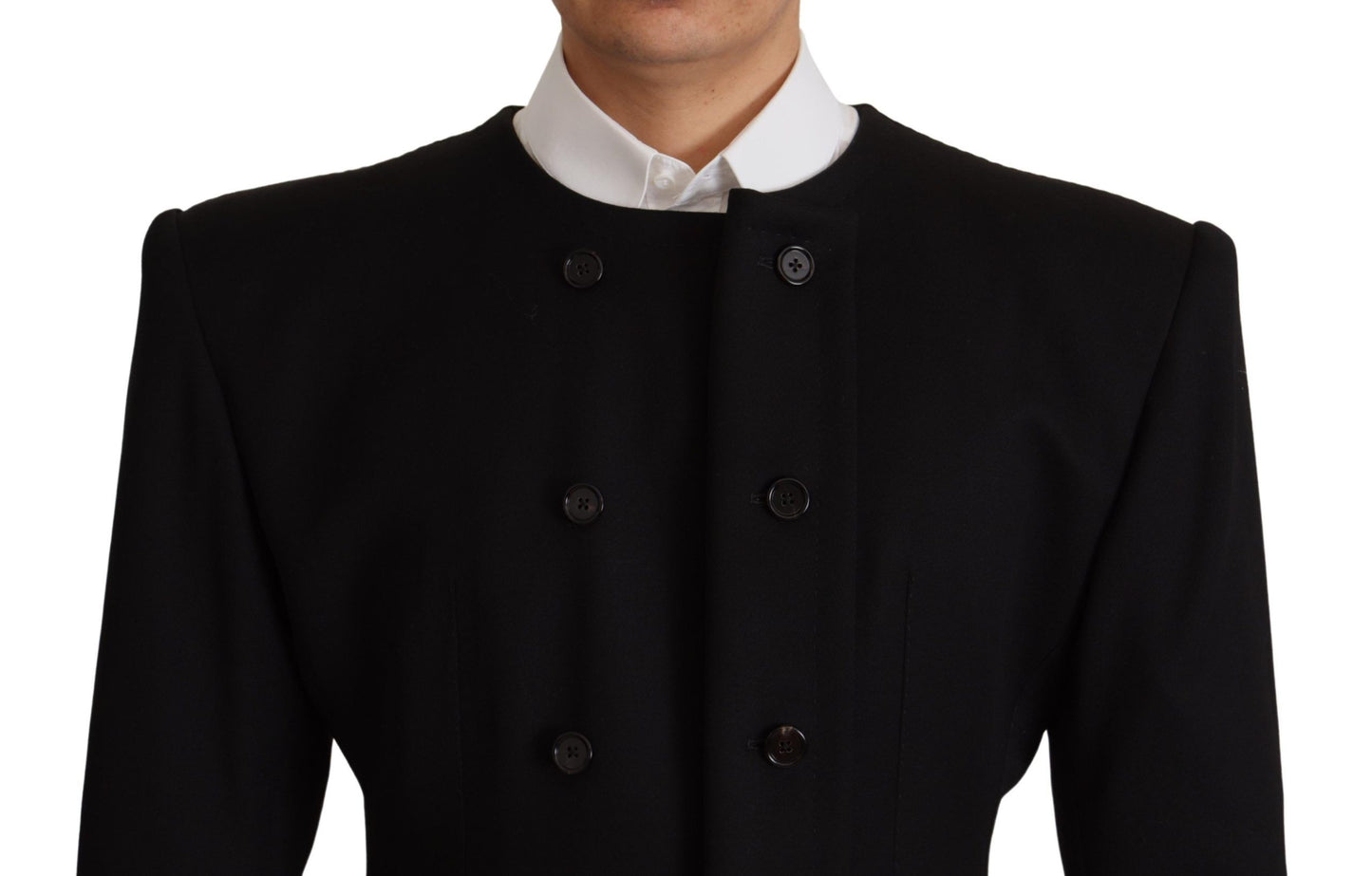 Dolce &amp; Gabbana Black Wool Double Breasted Blazer Jacket