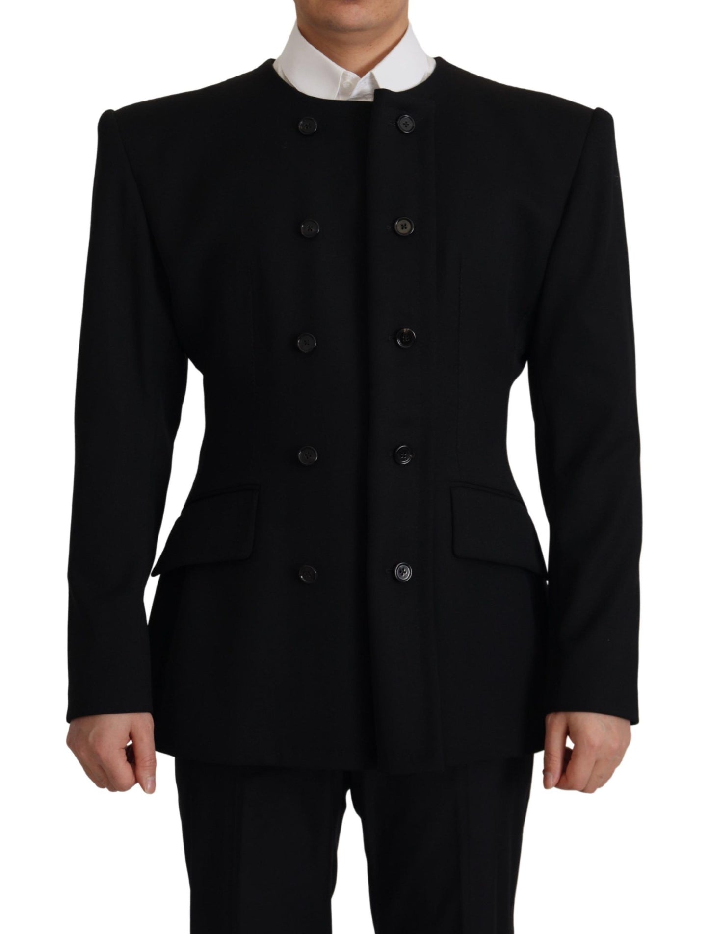 Dolce &amp; Gabbana Black Wool Double Breasted Blazer Jacket