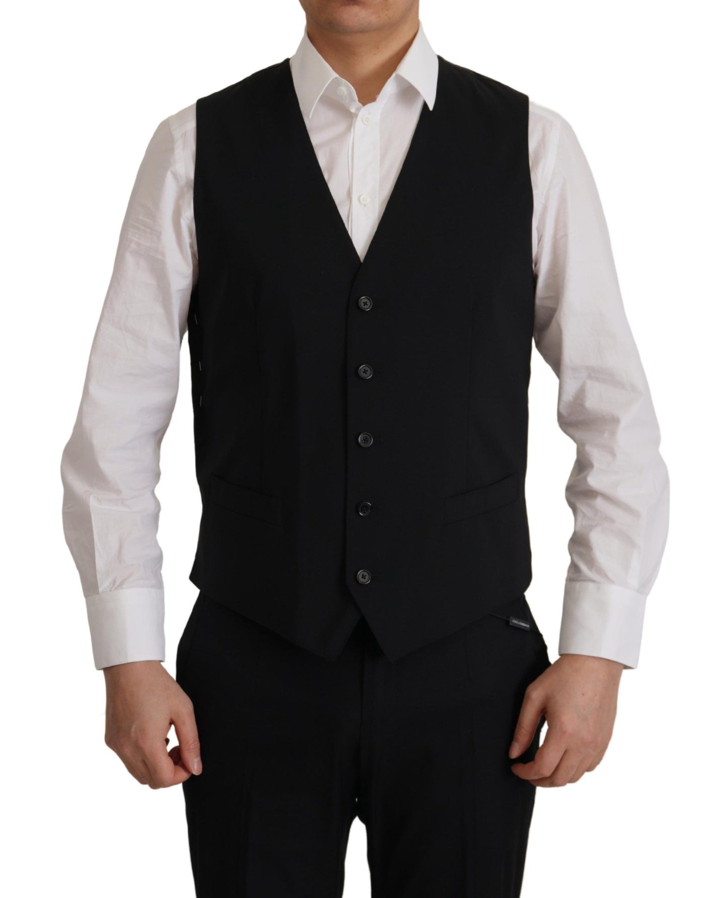 Dolce &amp; Gabbana Black Jacket Vest 2 Piece MARTINI Blazer