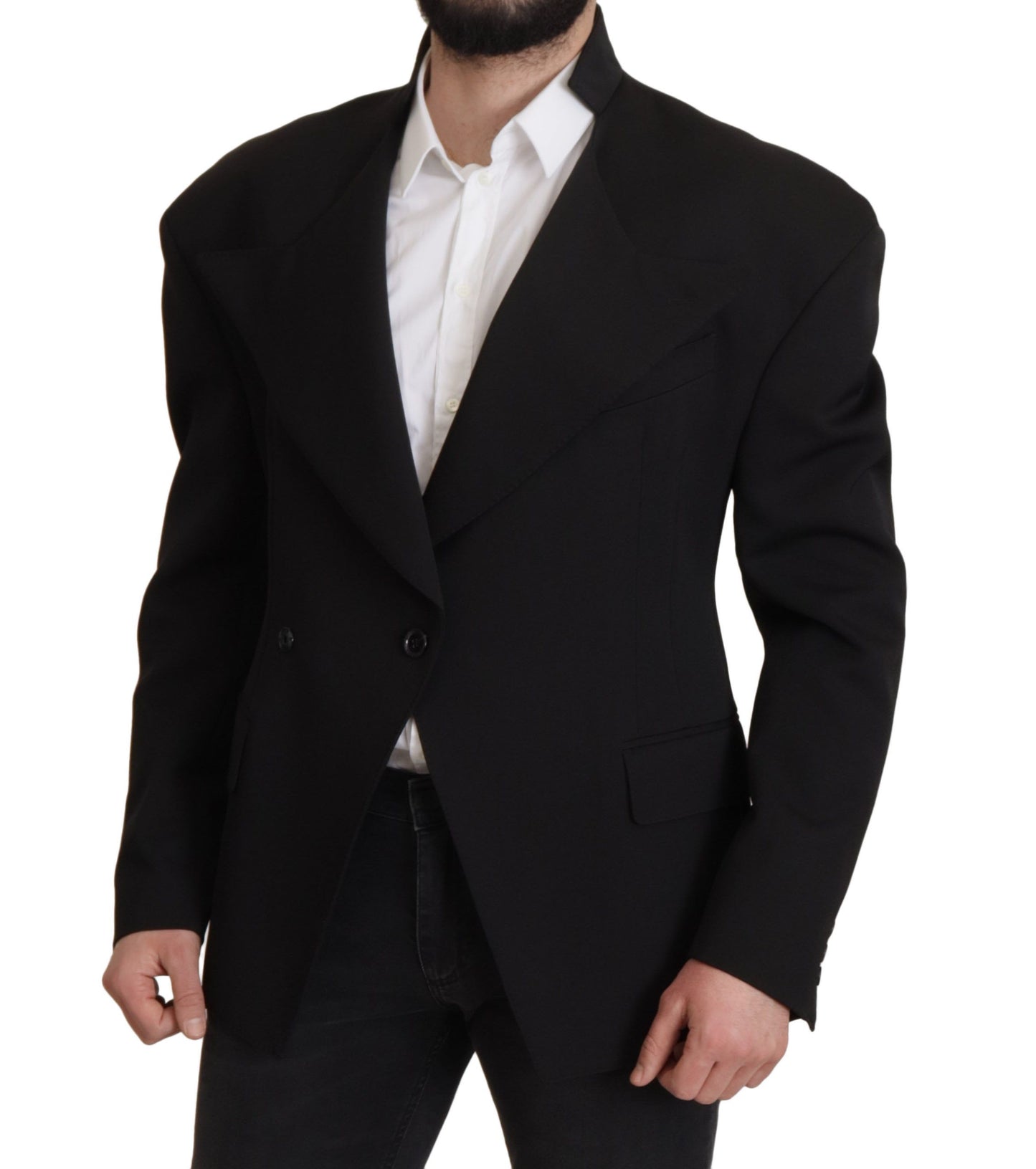 Dolce &amp; Gabbana Black Wool Single Breasted Jacket Blazer