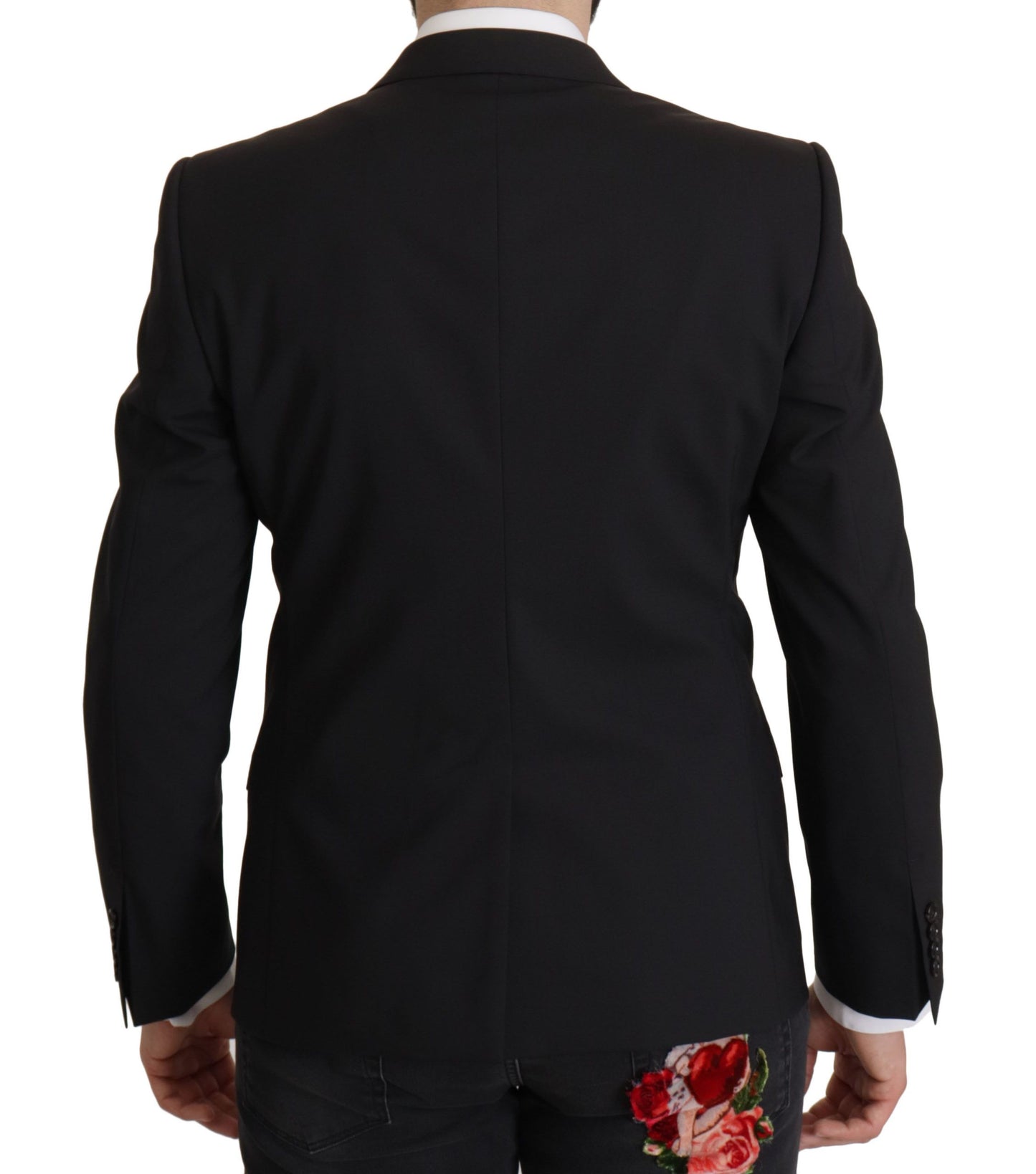 Dolce &amp; Gabbana Black Single Breasted Jacket MARTINI Blazer