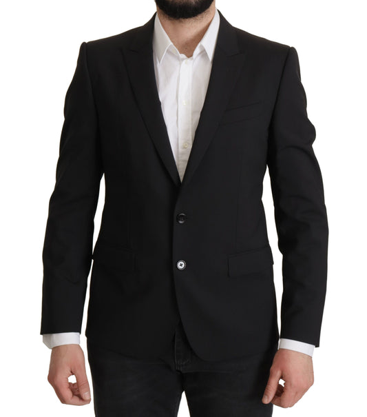 Dolce &amp; Gabbana Black Single Breasted Jacket MARTINI Blazer