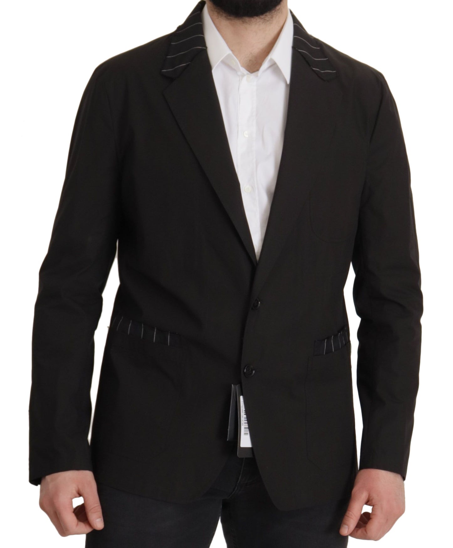 Dolce &amp; Gabbana Black Cotton Single Breasted Blazer Jacket