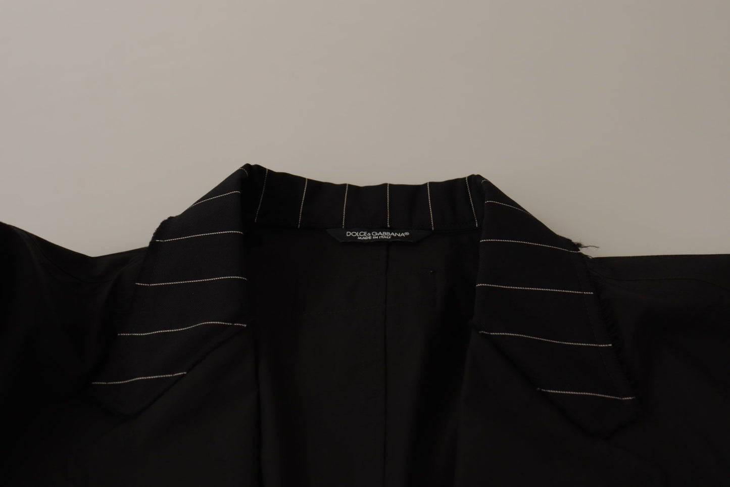 Dolce &amp; Gabbana Black Cotton Single Breasted Blazer Jacket