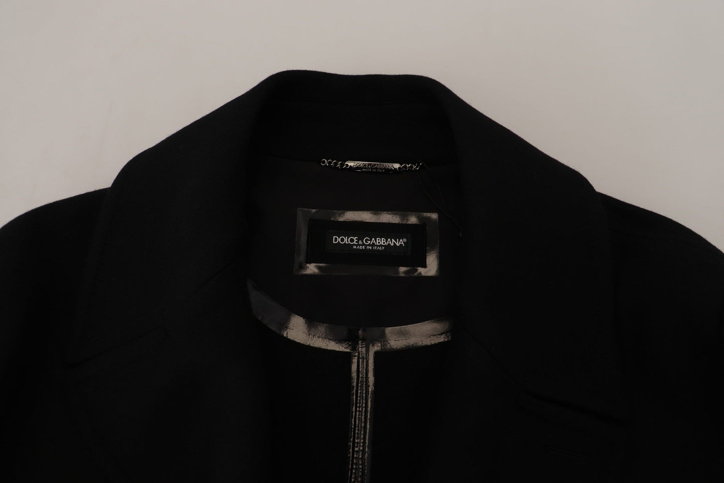 Dolce &amp; Gabbana Black Wool Trench Overcoat Jacket