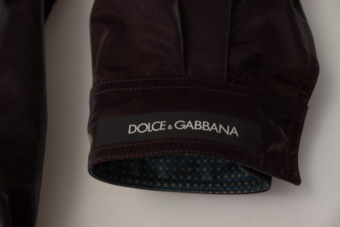 Dolce &amp; Gabbana Bordeaux Nylon Collared Men Coat Jacket