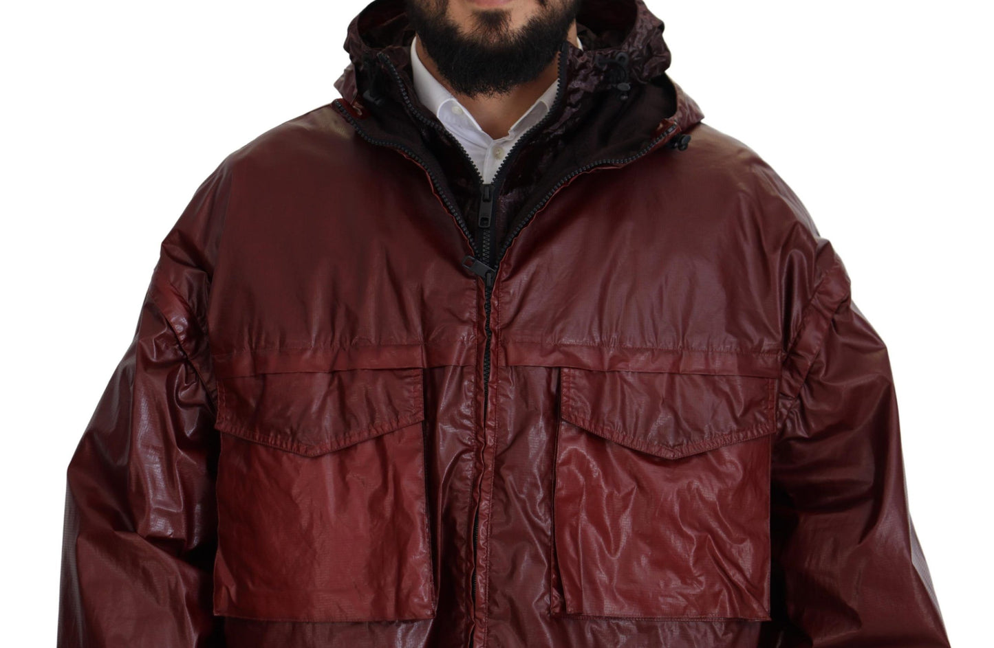 Dolce &amp; Gabbana Bordeaux Cotton Hooded Full Zip Jacket