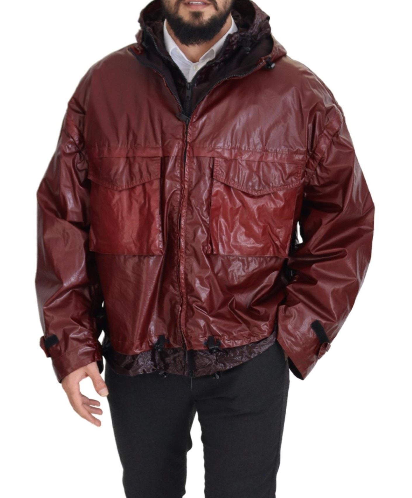 Dolce &amp; Gabbana Bordeaux Cotton Hooded Full Zip Jacket