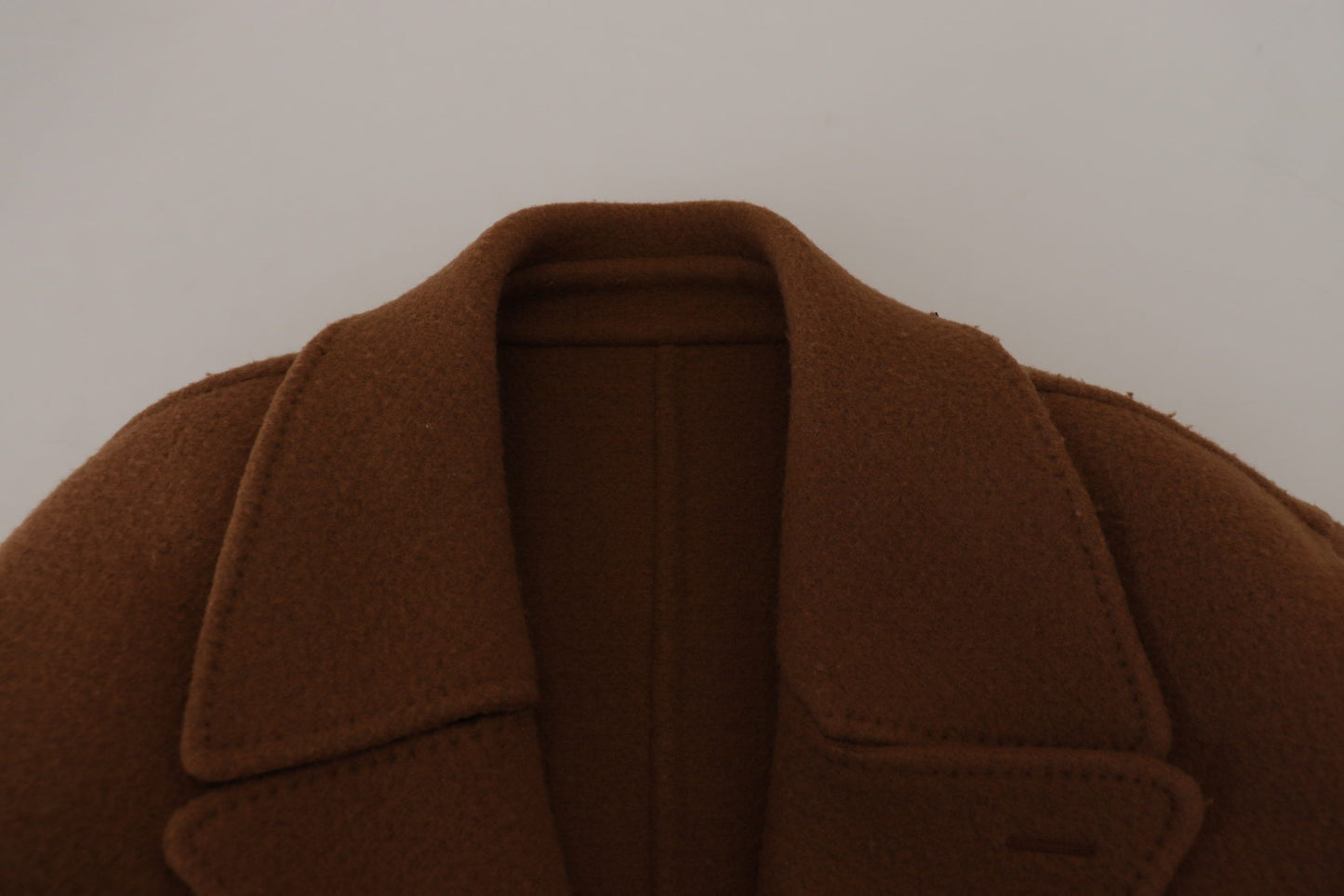 Dolce &amp; Gabbana Brown Nylon Double Breasted Coat Jacket