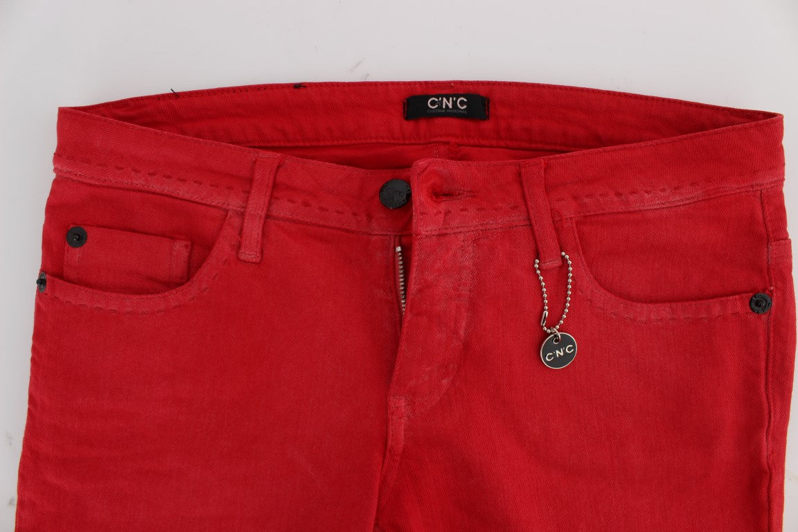 Kostüm National Chic Slim Fit Jeans in Rot