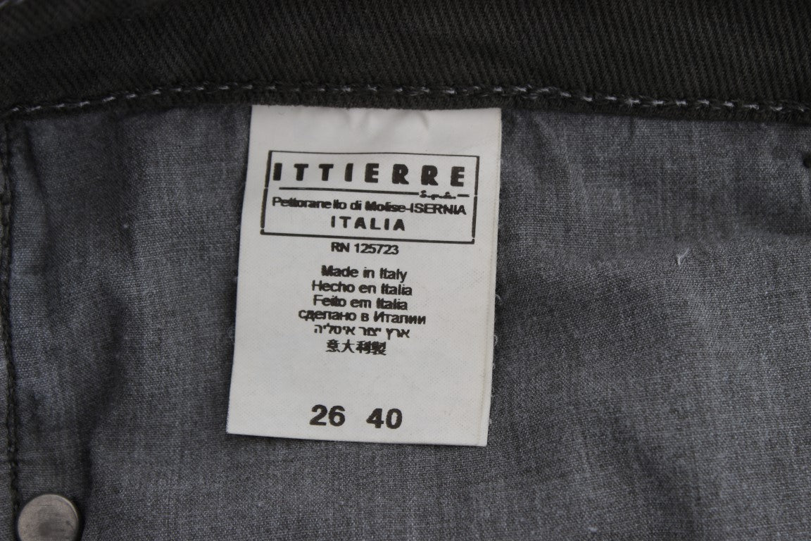 Kostüm National Chic Slim Fit grüne Baumwolljeans