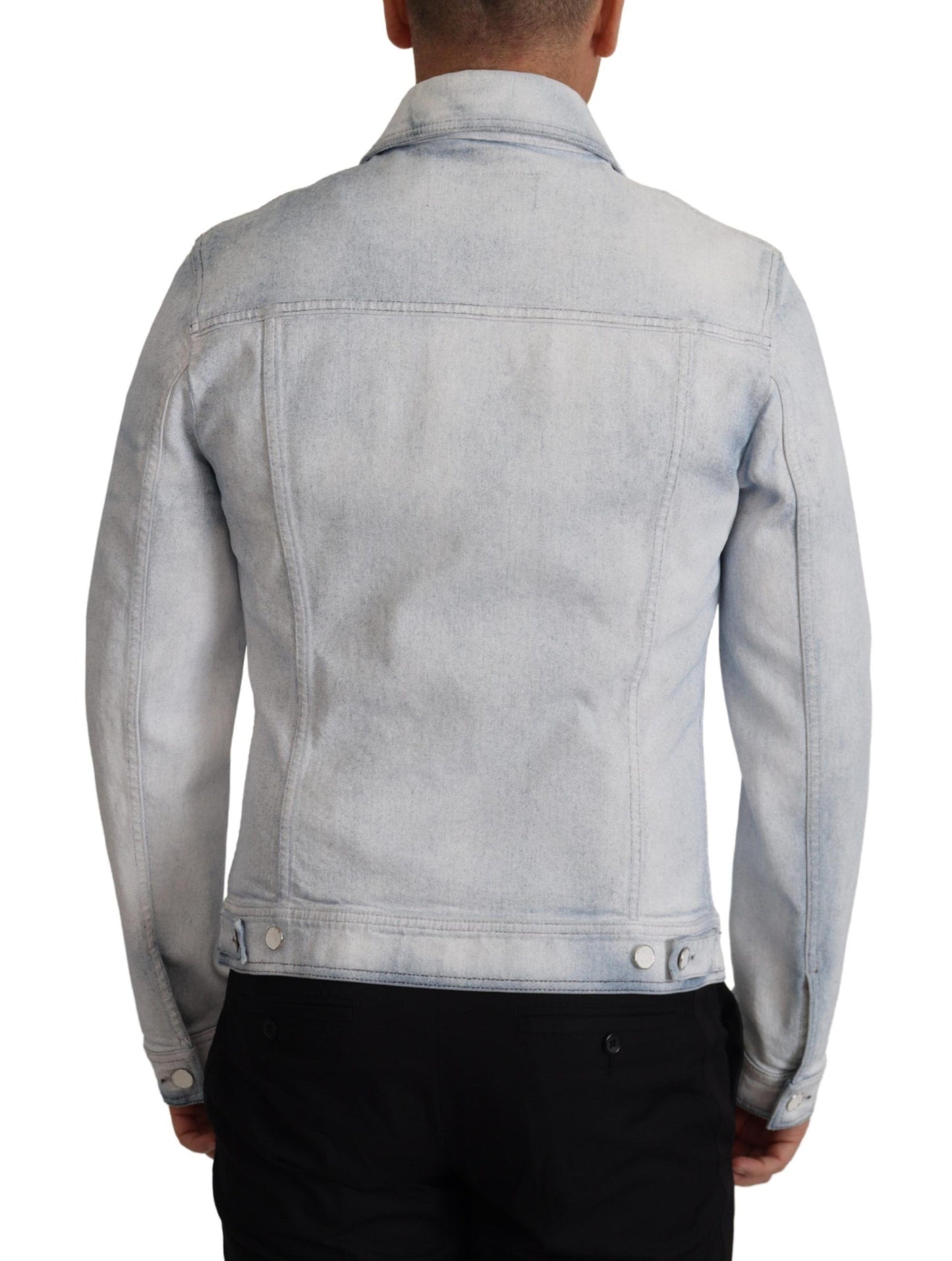 Dolce &amp; Gabbana Light Blue Cotton Stretch Denim Men Jacket