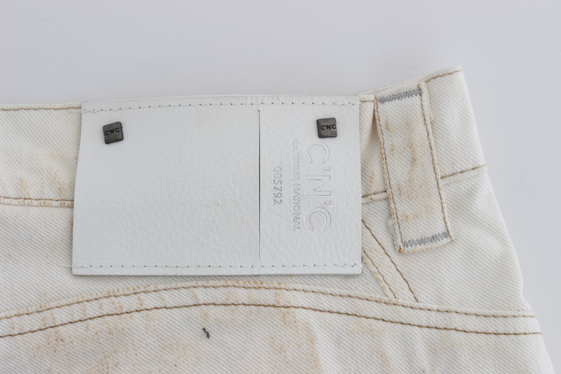 Weiße Slim-Fit-Designerjeans von Costume National