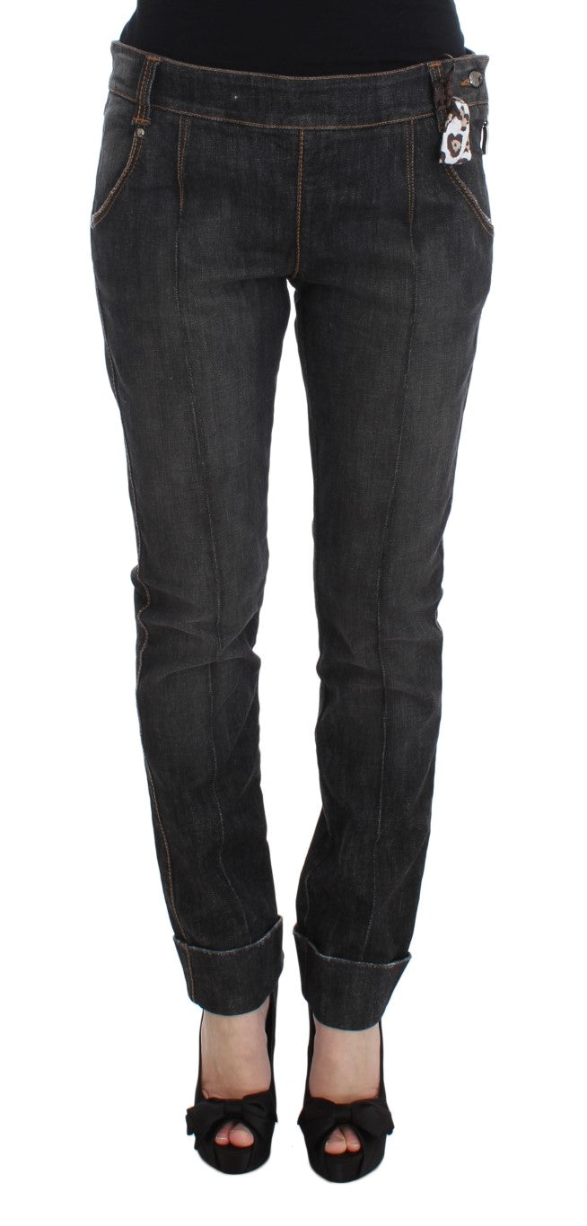 Ermanno Scervino Chic Slim Fit Jeans in grauer Waschung