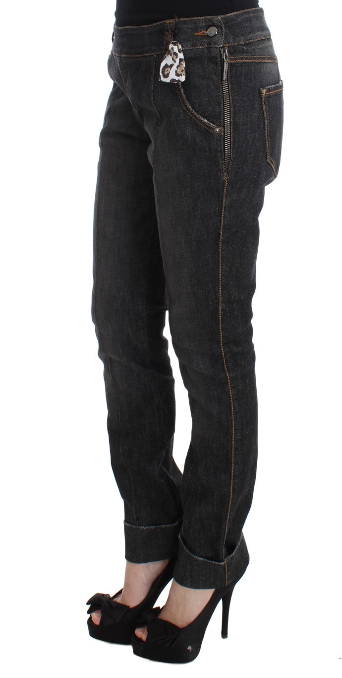 Ermanno Scervino Chic Slim Fit Jeans in grauer Waschung