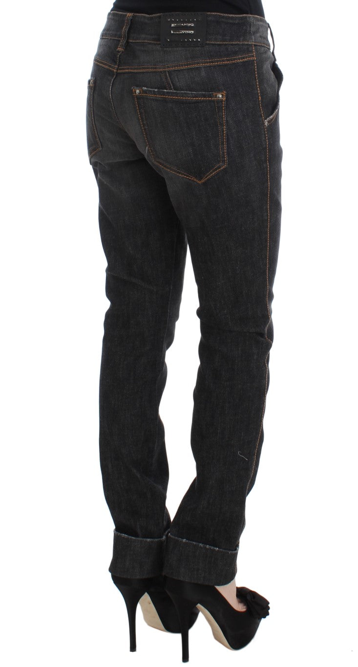 Ermanno Scervino Chic Slim Fit Jeans in grauer Waschung