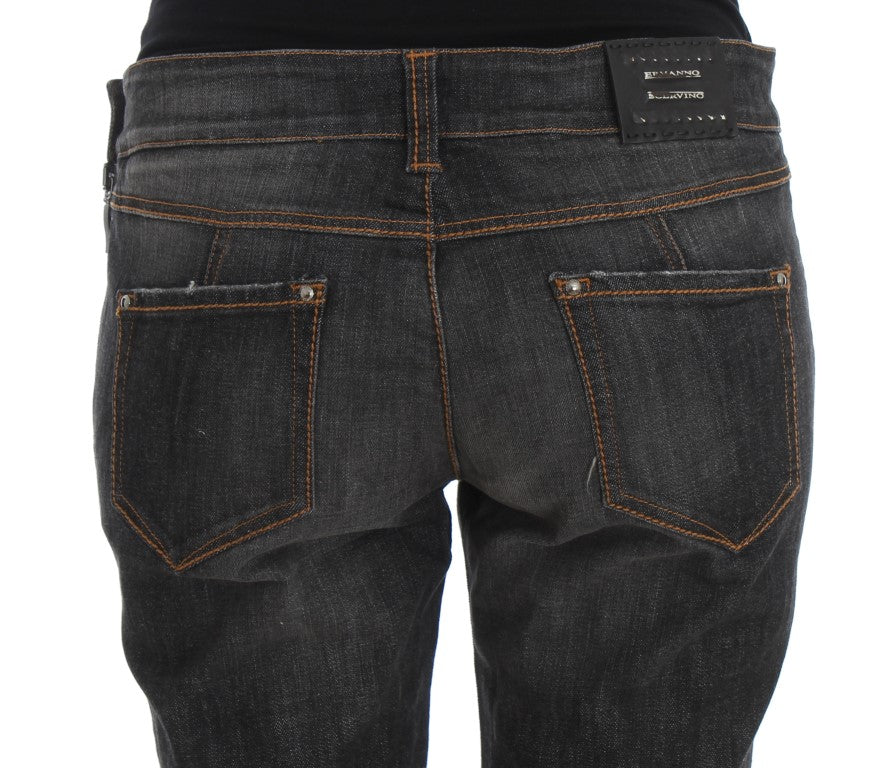 Ermanno Scervino Chic Slim Fit Jeans in grauer Waschung