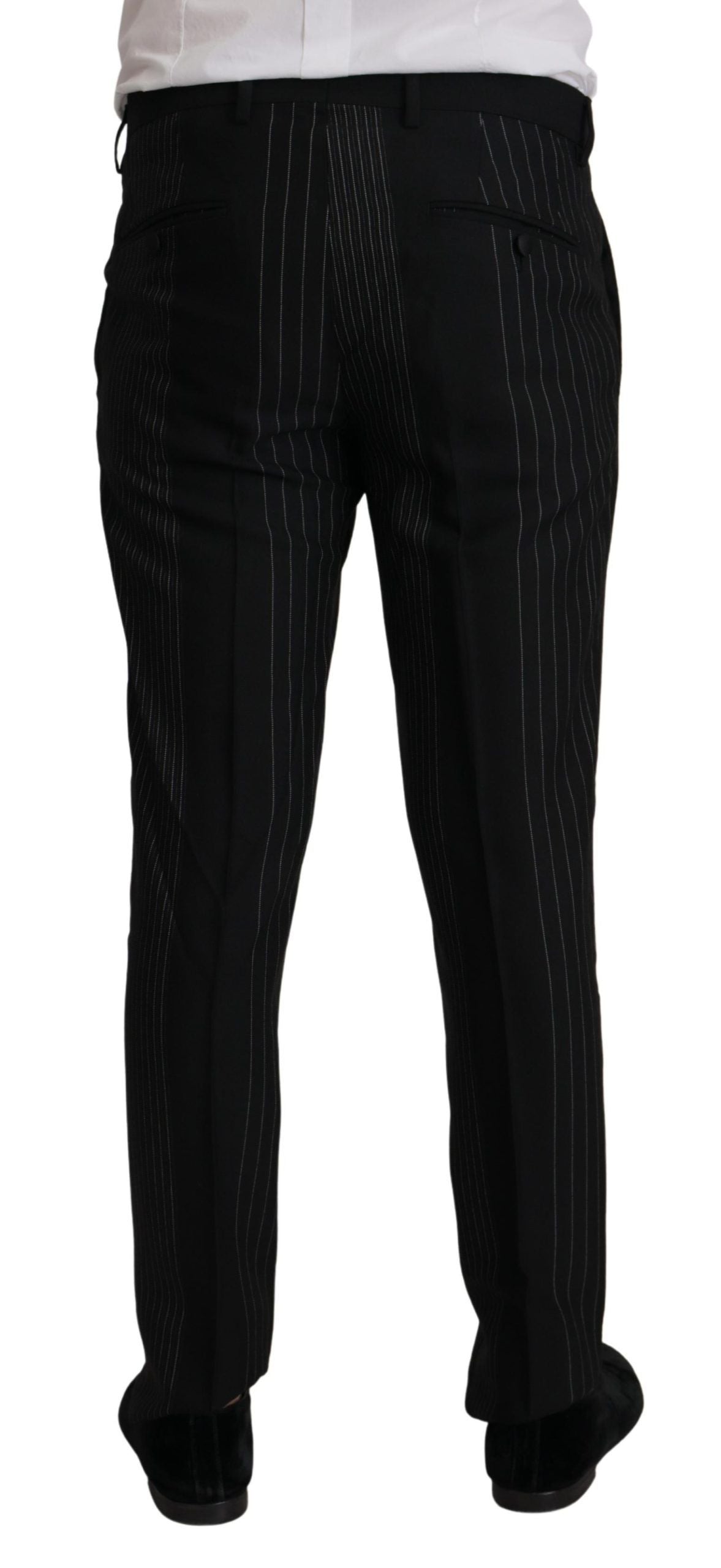 Dolce &amp; Gabbana Eleganter, schwarz gestreifter, zweiteiliger Slim-Fit-Anzug