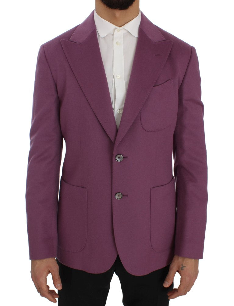 Dolce &amp; Gabbana Purple Cashmere Slim Fit Blazer Jacket