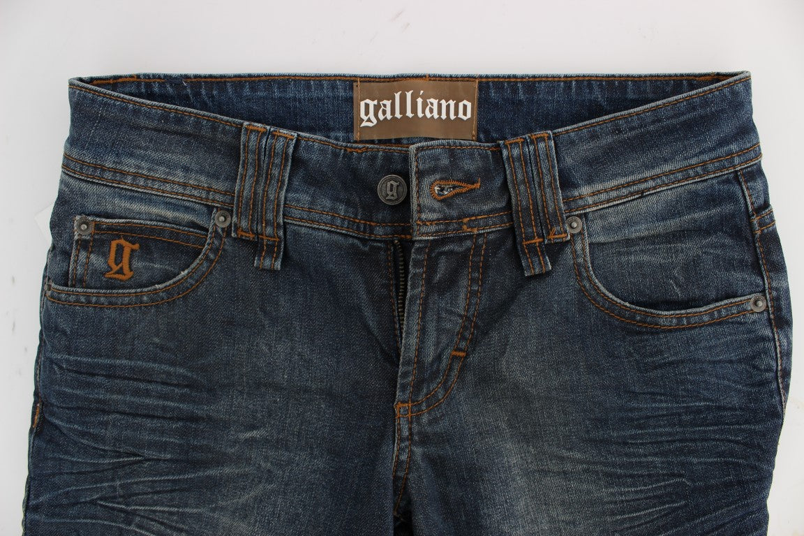 John Galliano Schicke, schmal geschnittene blaue Jeans