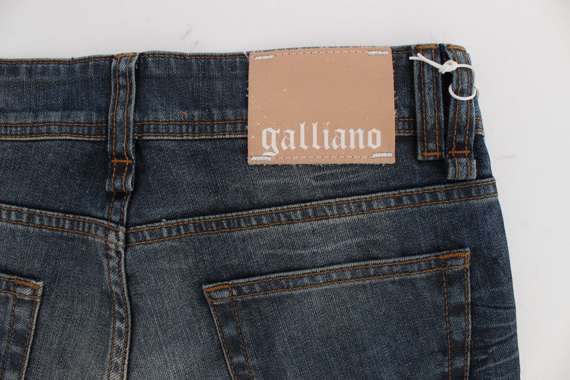 John Galliano Schicke, schmal geschnittene blaue Jeans