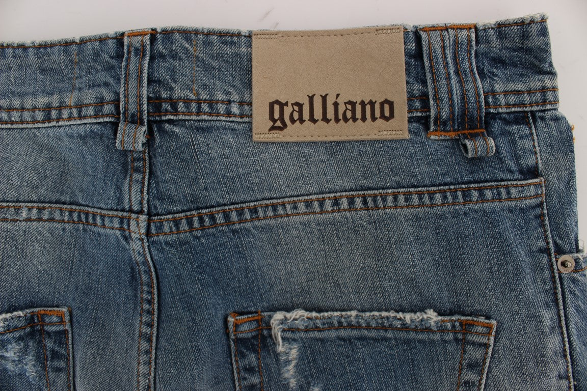 John Galliano Schicke Boyfriend-Jeans in blauer Waschung