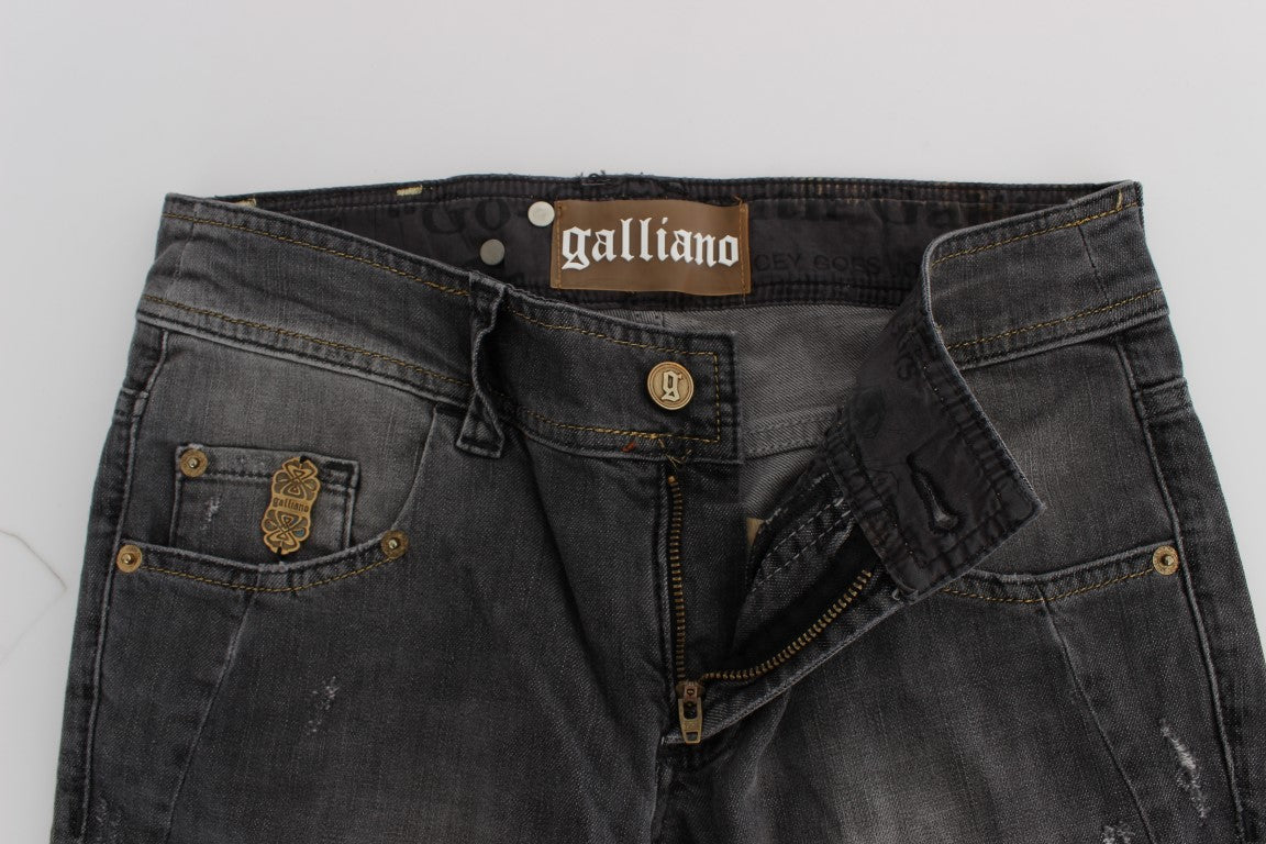 John Galliano – Elegante Slim-Fit-Jeans in grauer Waschung