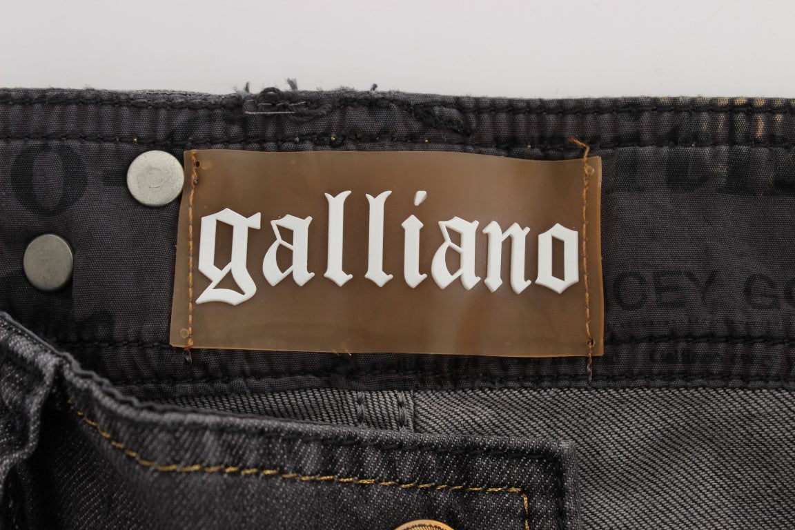 John Galliano – Elegante Slim-Fit-Jeans in grauer Waschung