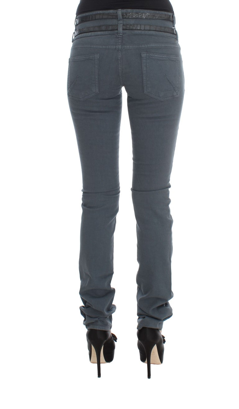 John Galliano Sleek Slim Fit italienische Jeans in schickem Blau