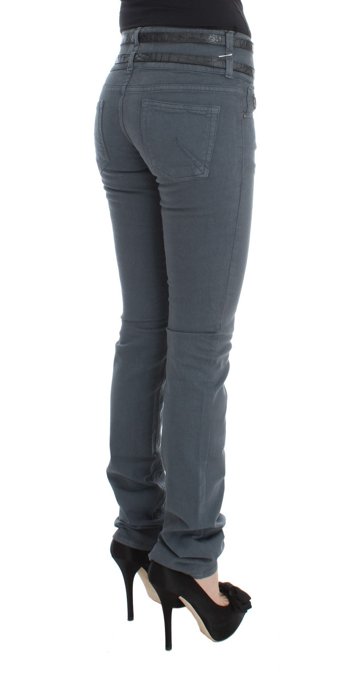 John Galliano Sleek Slim Fit italienische Jeans in schickem Blau