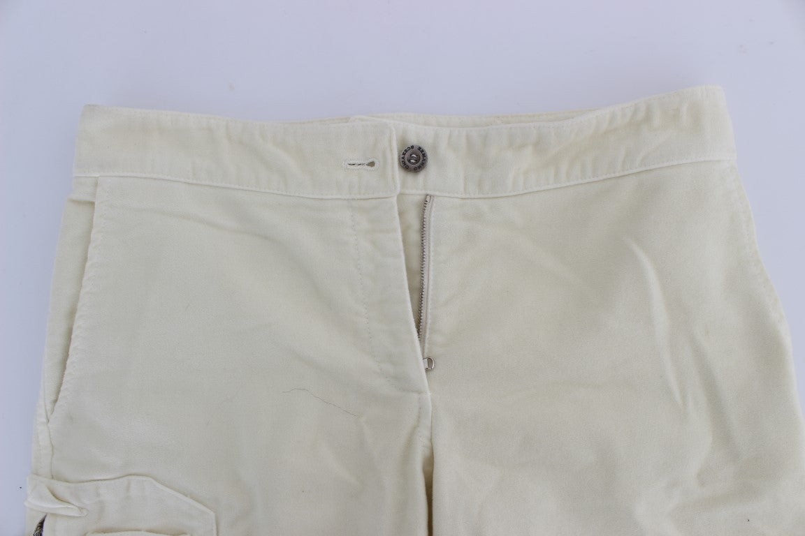 Ermanno Scervino Beige Capri-Chic-Hose mit verkürztem Schnitt