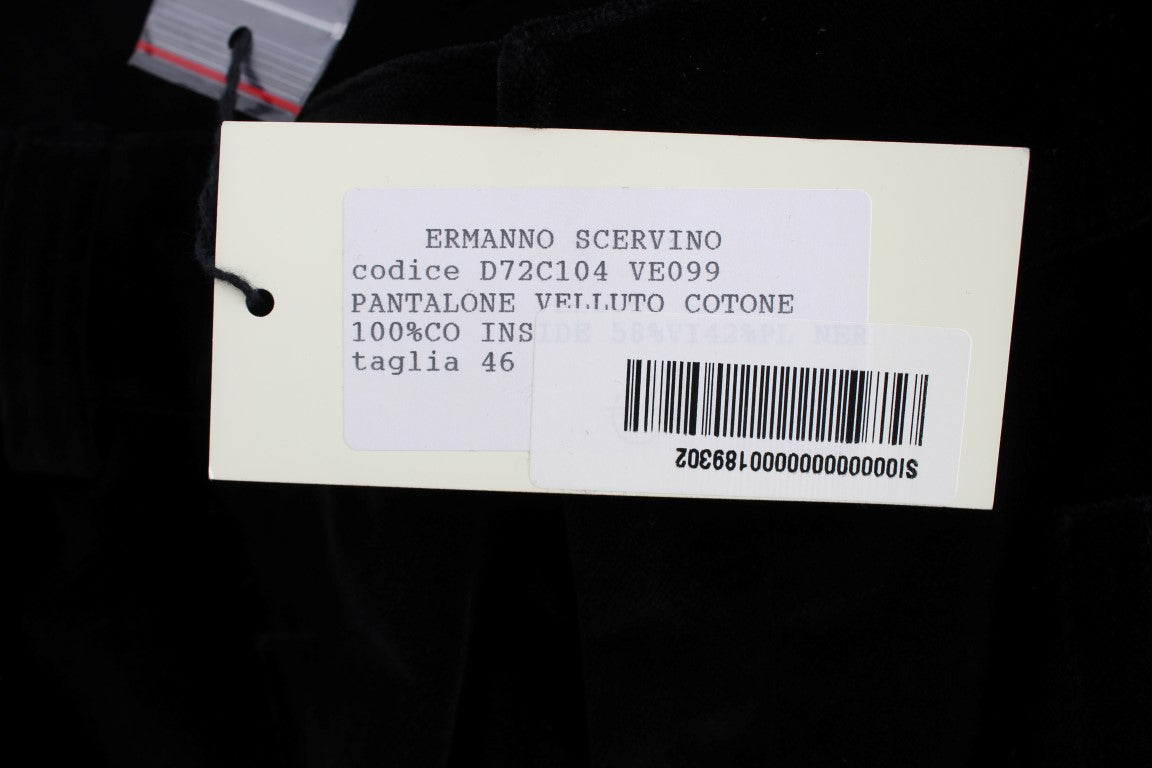 Ermanno Scervino Schicke, schwarze, gerade geschnittene Baumwolljeans