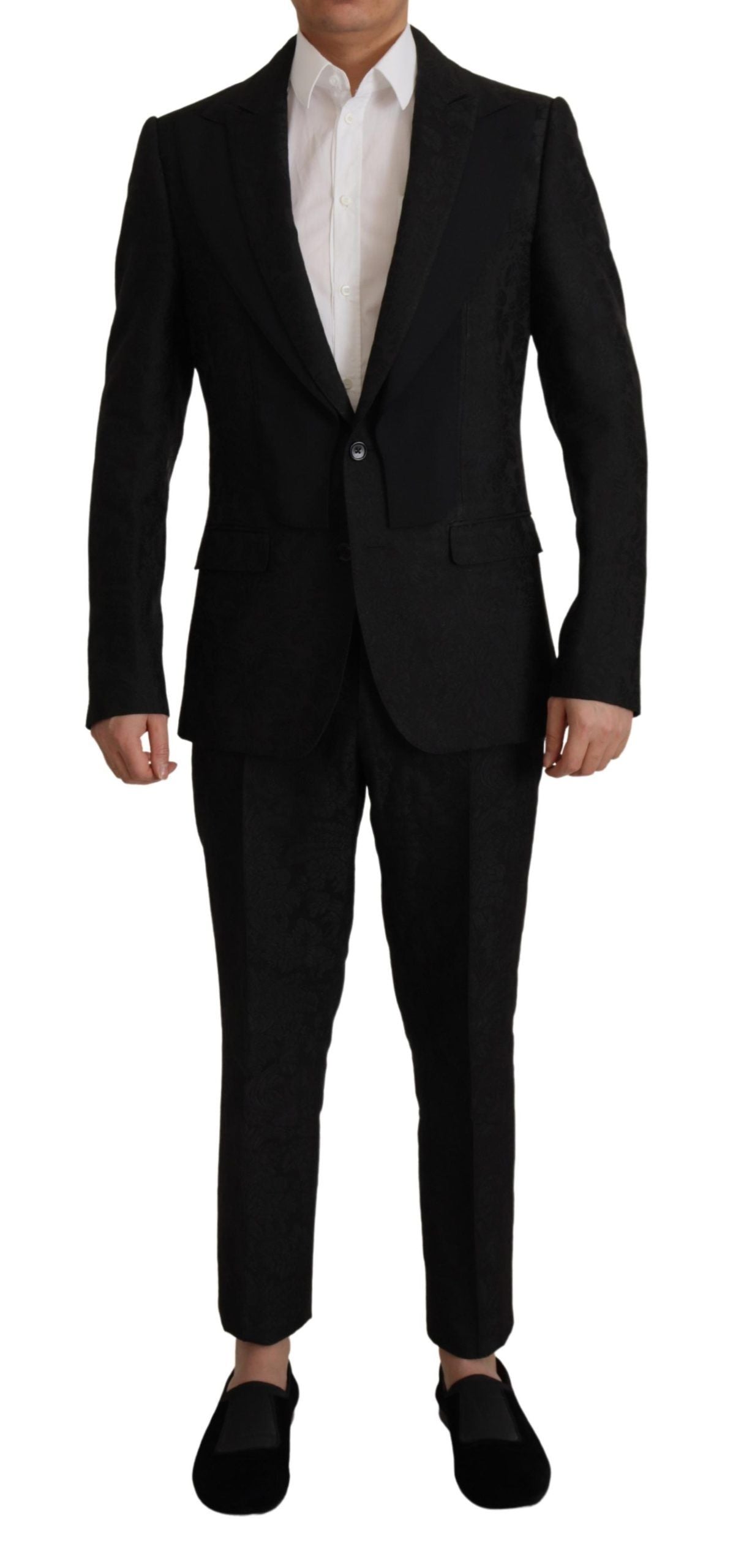 Dolce &amp; Gabbana Black Polyester Formal 2 Piece MARTINI Suit