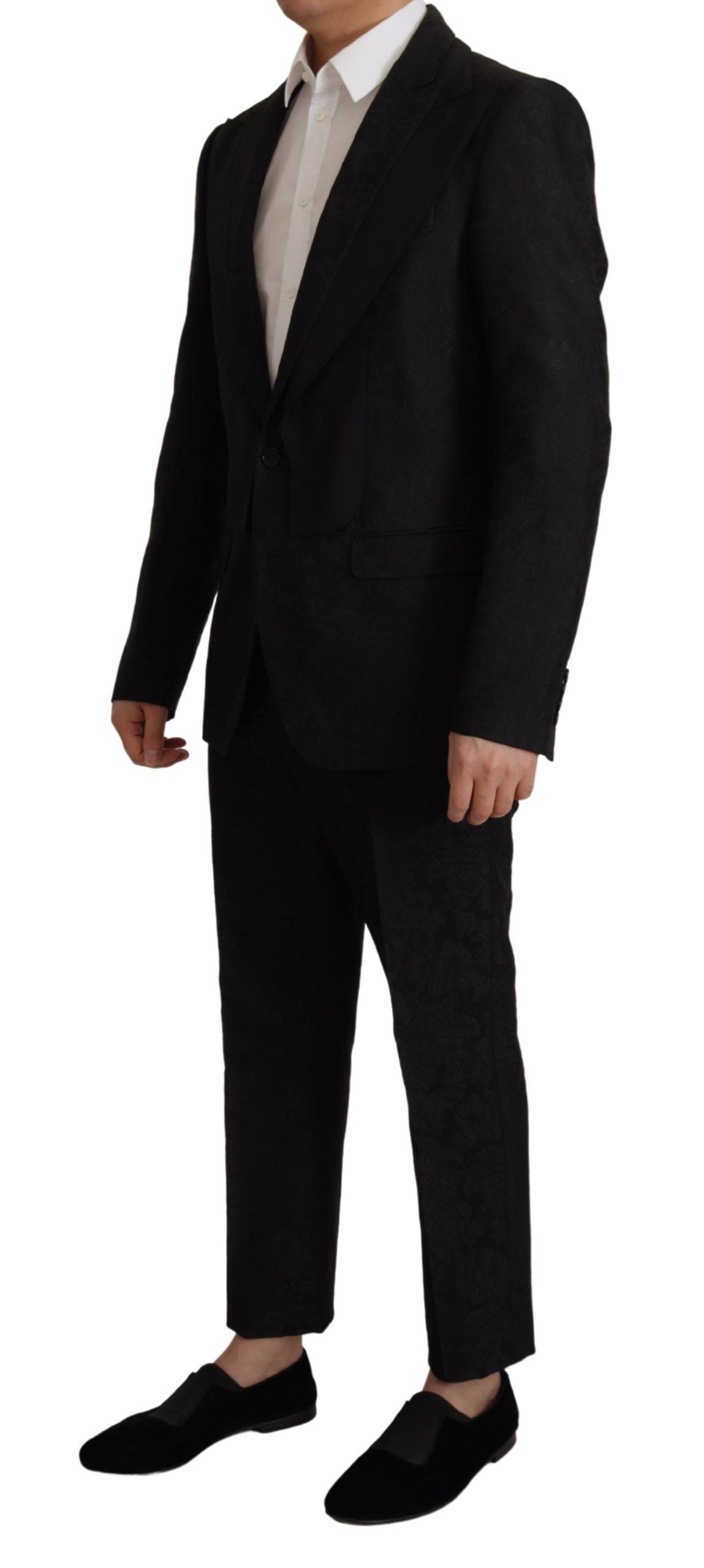 Dolce &amp; Gabbana Black Polyester Formal 2 Piece MARTINI Suit