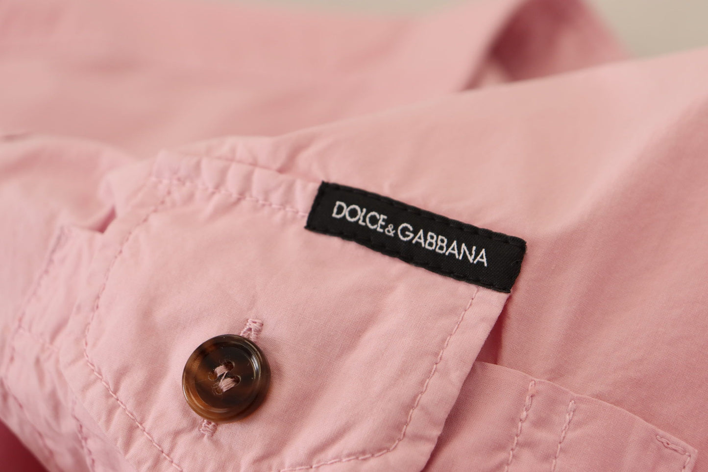 Dolce &amp; Gabbana Elegantes rosa lässiges Baumwollhemd