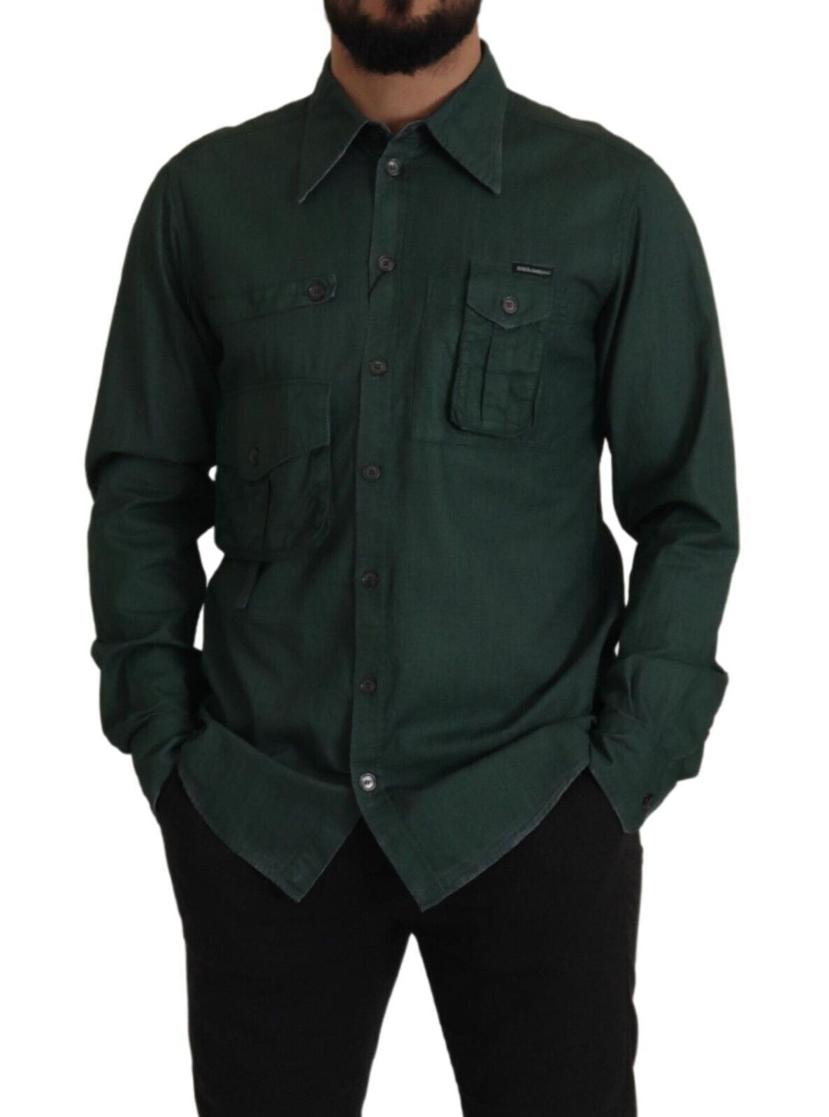 Dolce &amp; Gabbana Emerald Elegance Slim Fit Freizeithemd