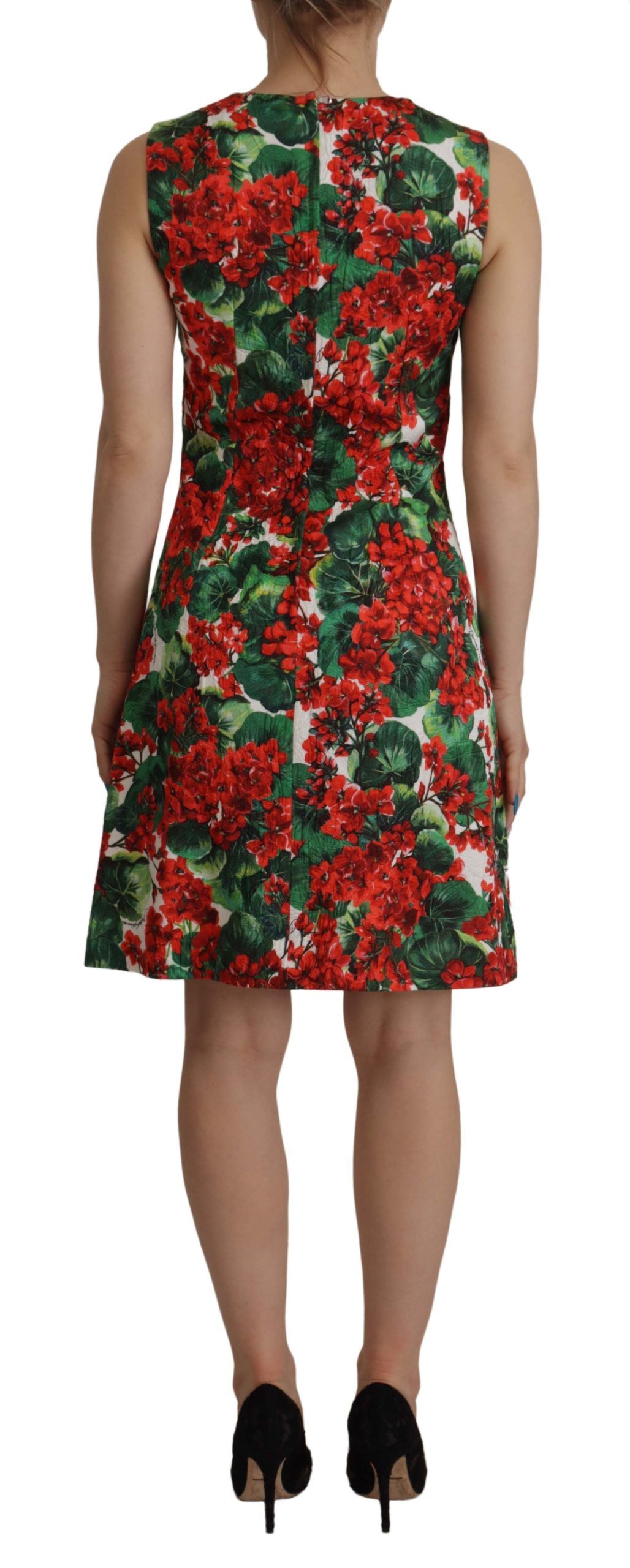 Mehrfarbiges A-Linien-Kleid mit Blumenmuster von Dolce &amp; Gabbana