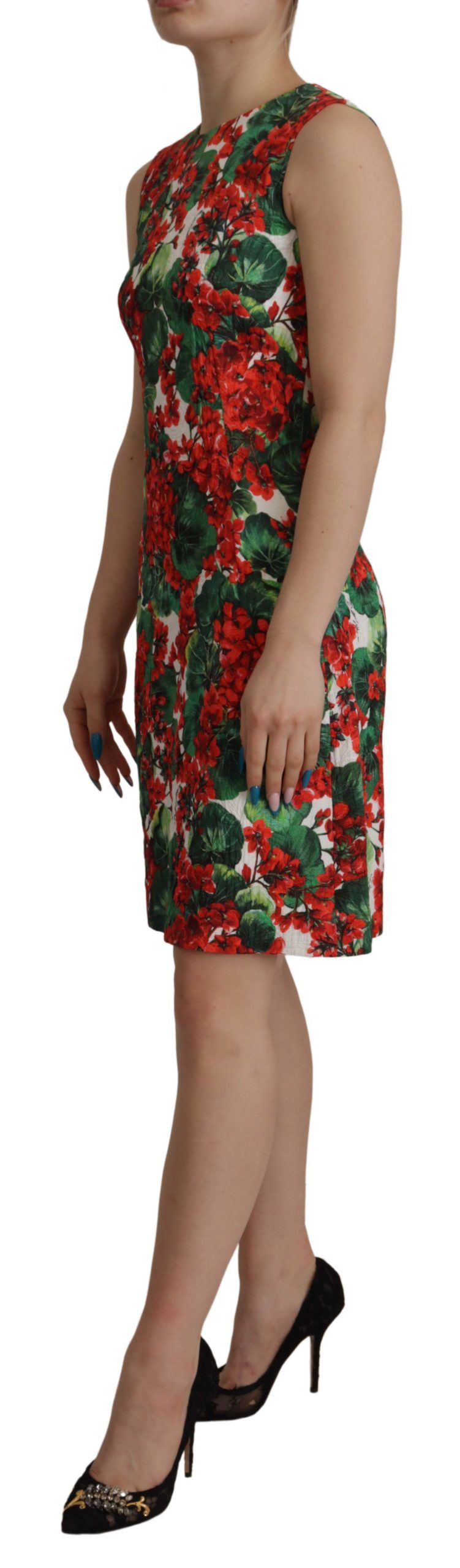 Mehrfarbiges A-Linien-Kleid mit Blumenmuster von Dolce &amp; Gabbana