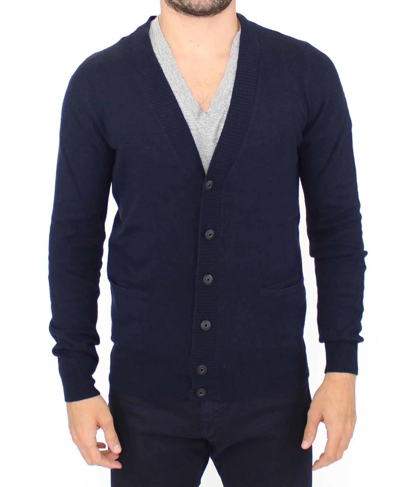 Cardigan in misto lana blu Chic di Ermanno Scervino