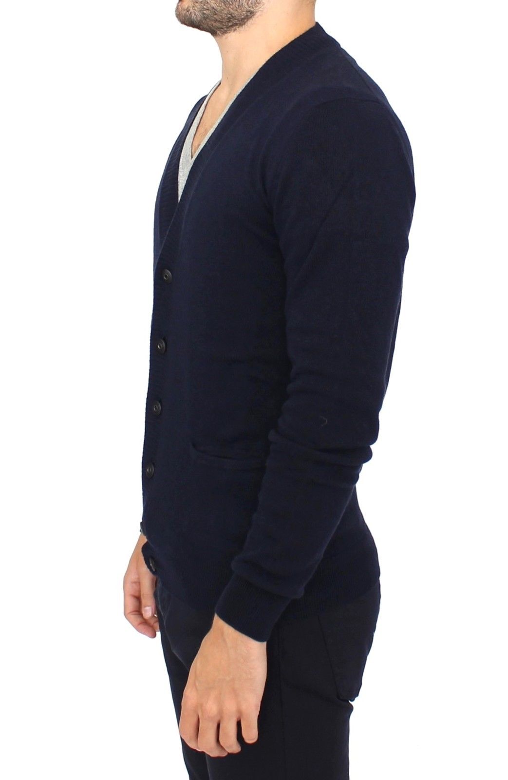 Cardigan in misto lana blu Chic di Ermanno Scervino