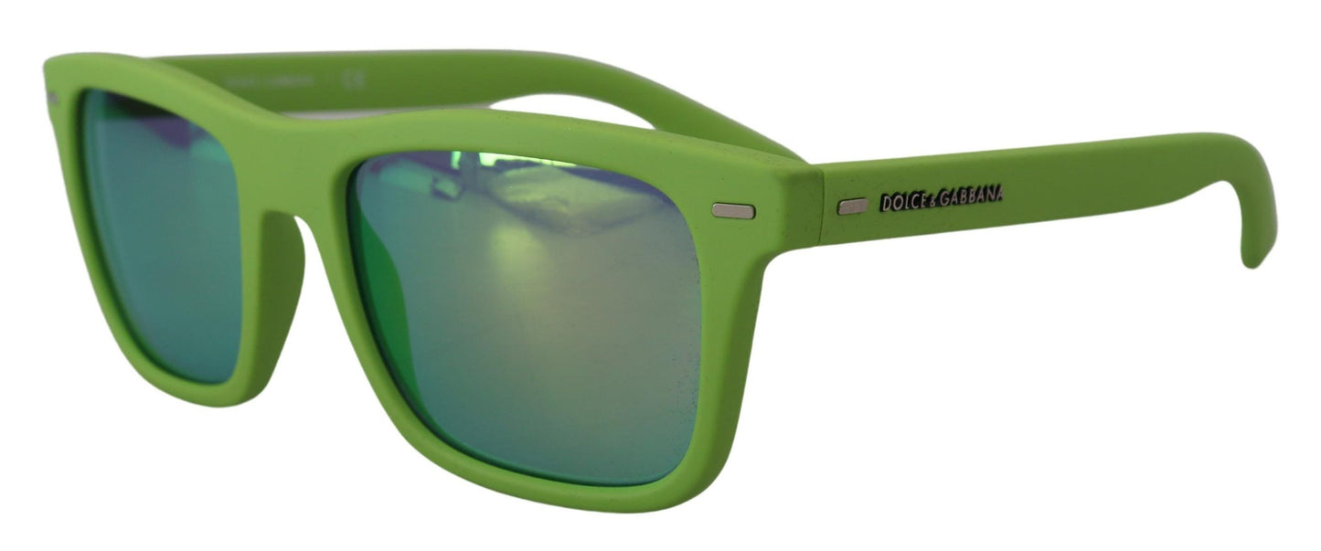 Dolce &amp; Gabbana Green Rubber Full Rim Frame Shades DG6095 Acid Sunglasses