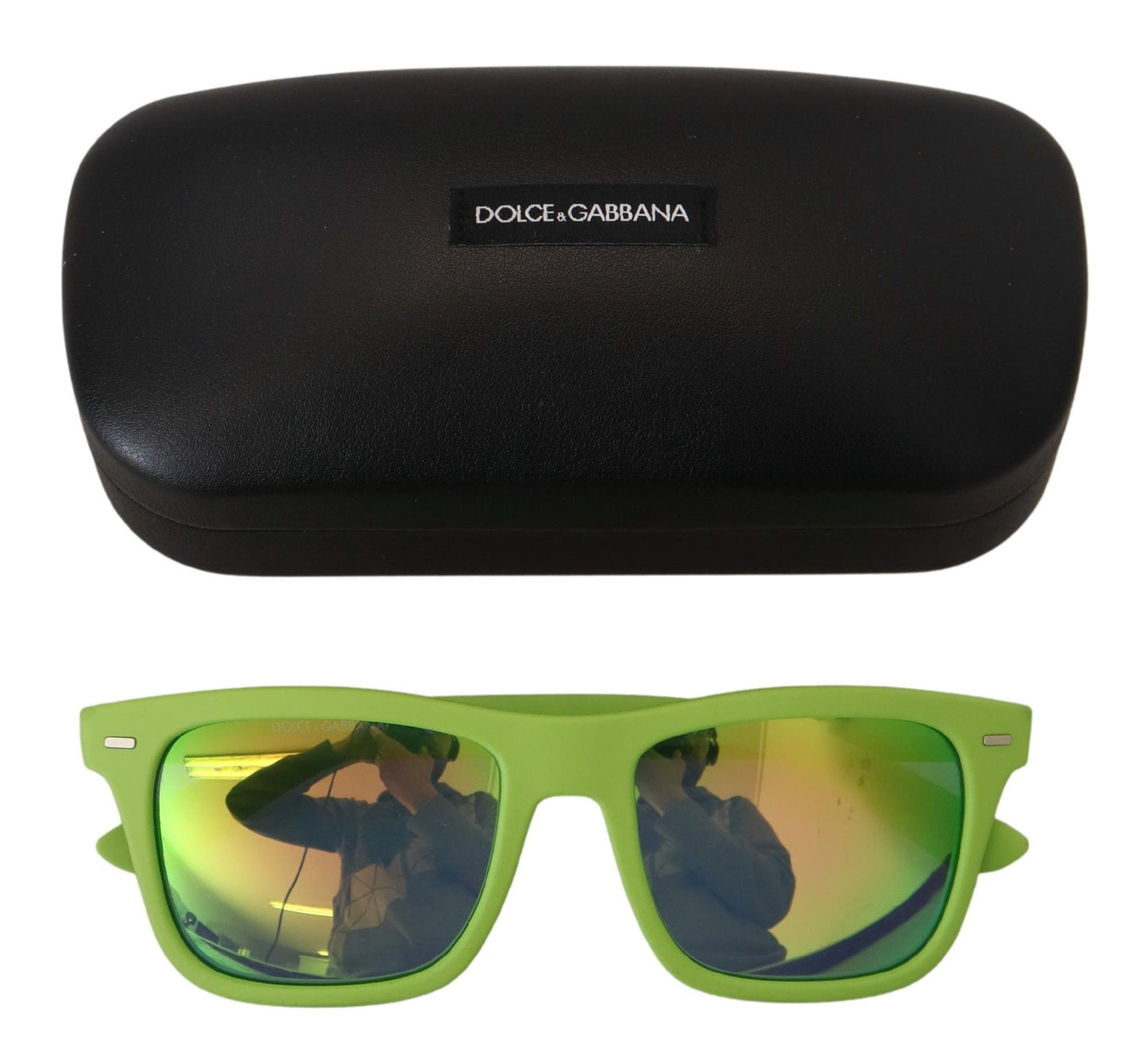 Dolce &amp; Gabbana Green Rubber Full Rim Frame Shades DG6095 Acid Sunglasses