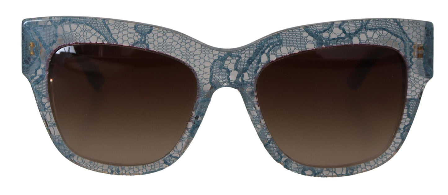 Dolce &amp; Gabbana Blue Lace Acetate Rectangle DG4231 Shades Sunglasses