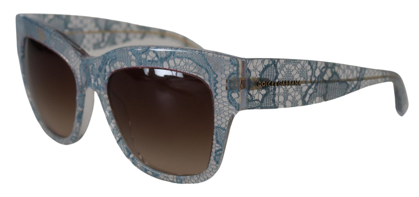 Dolce &amp; Gabbana Blue Lace Acetate Rectangle DG4231 Shades Sunglasses