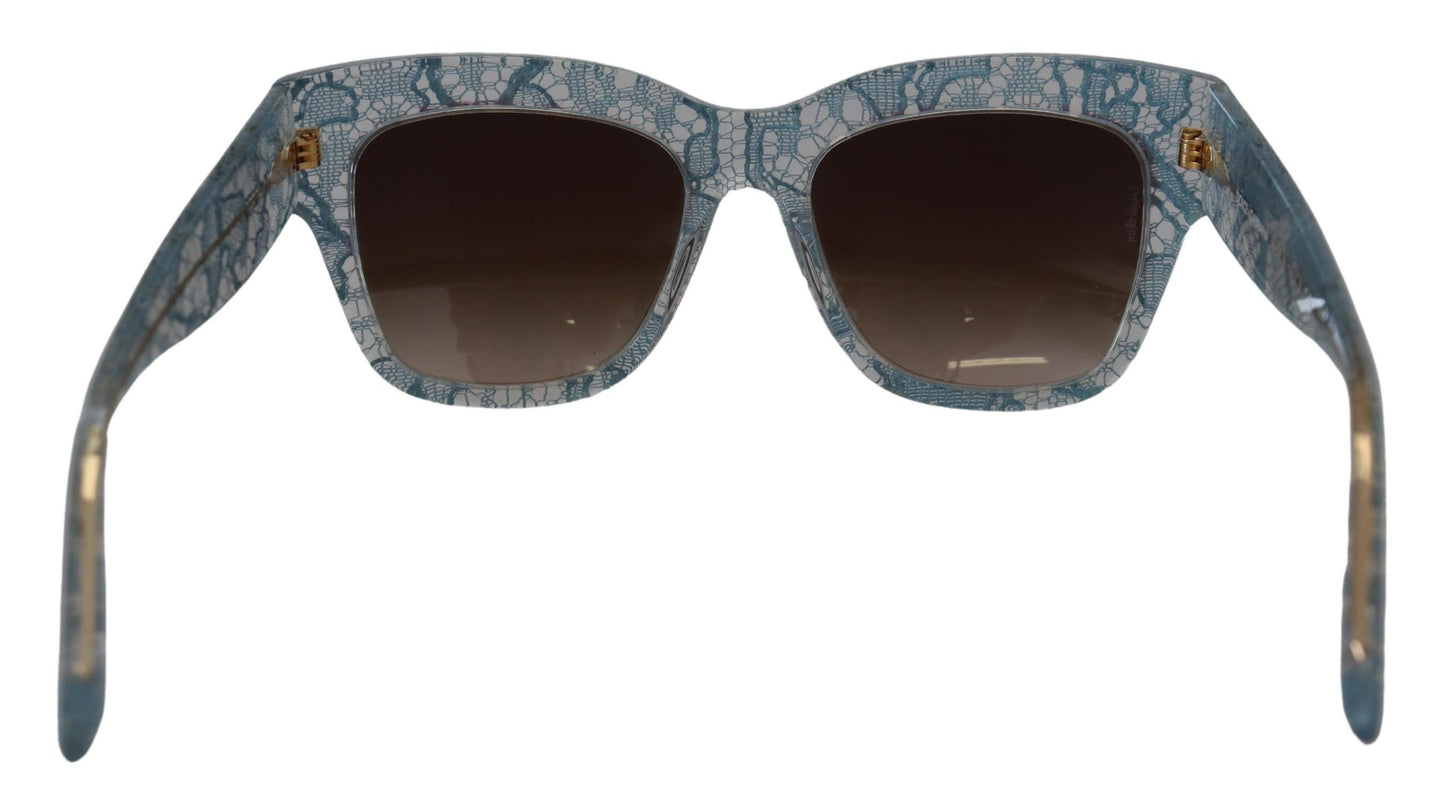 Dolce &amp; Gabbana Blue Lace Acetate Crystal Butterfly DG4231 Sunglasses