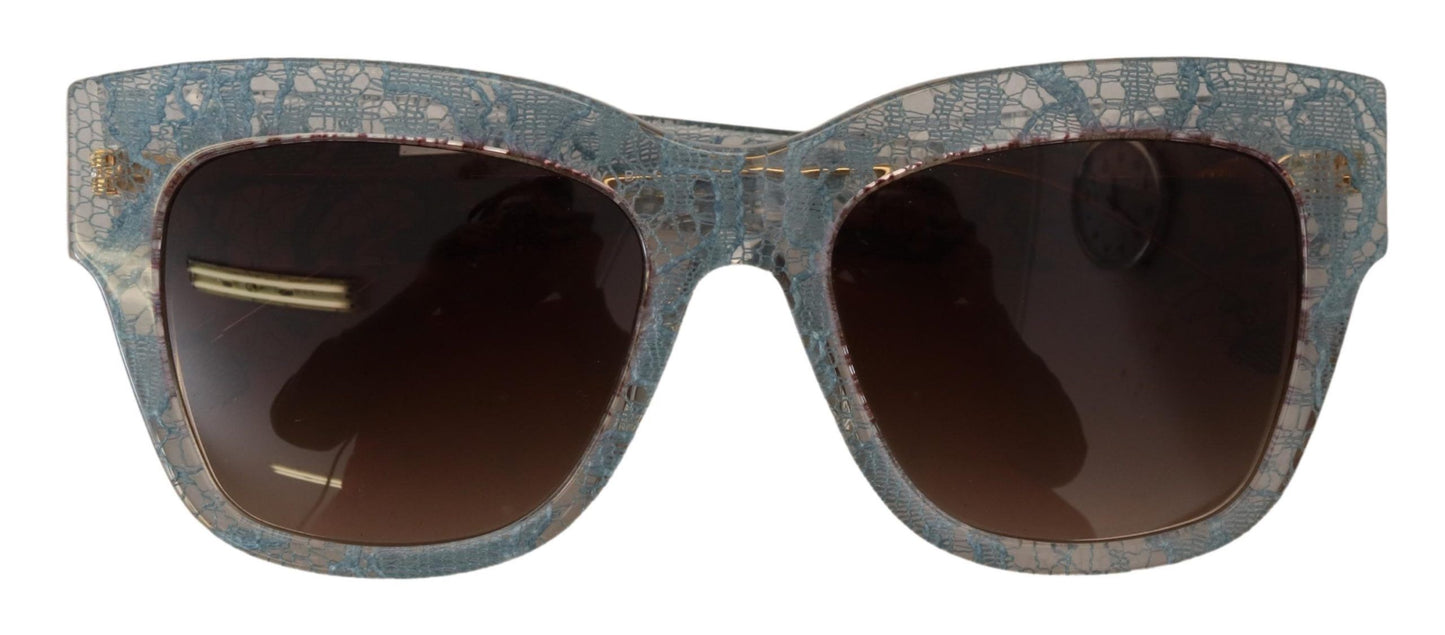 Dolce &amp; Gabbana Blue Lace Acetate Crystal Butterfly DG4231 Sunglasses